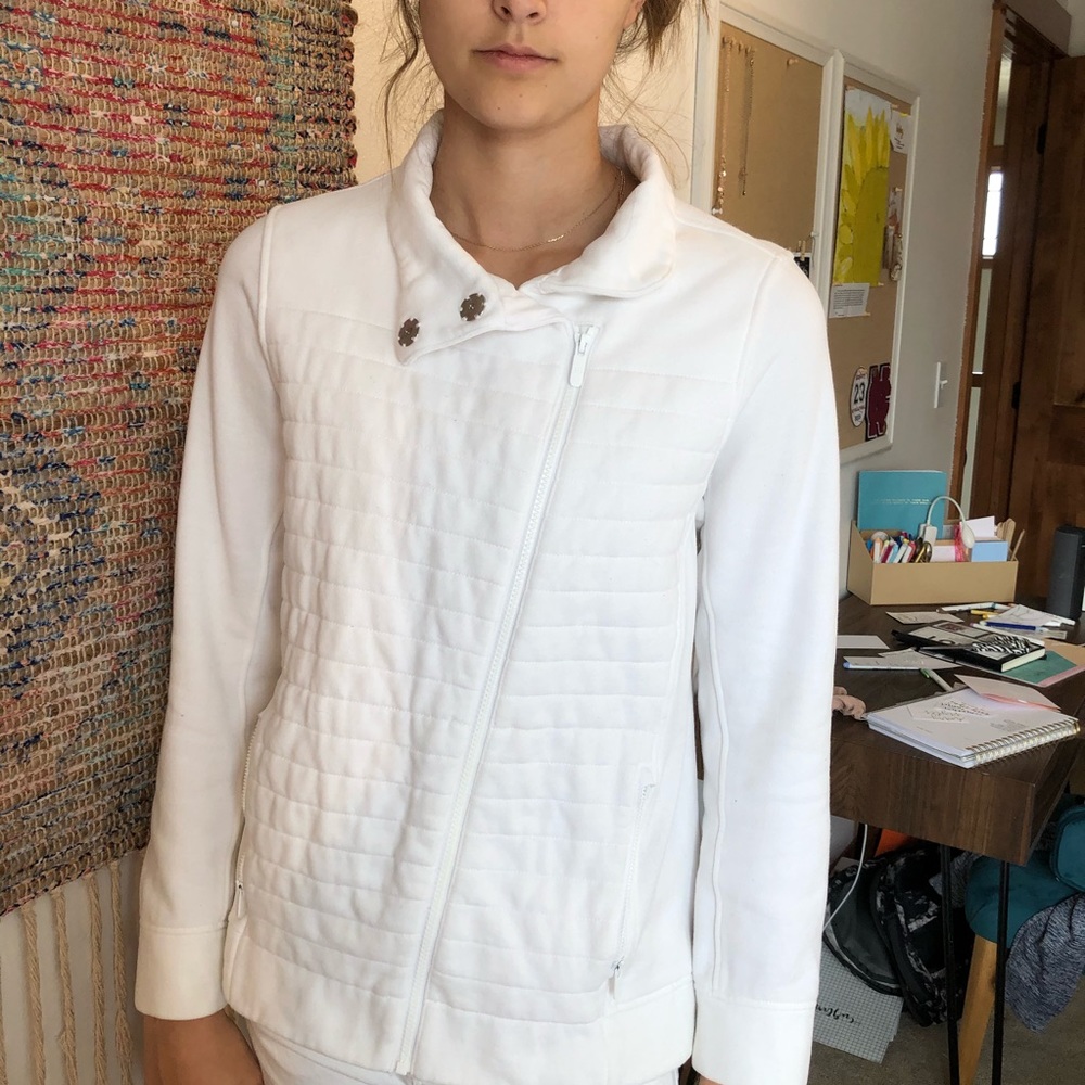 Lululemon white zip up jacket size 8